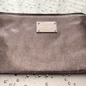 Michael Kors Metalic Grey Clutch Medium